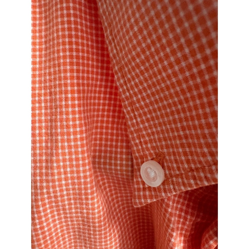 Cutter & Buck Clemson Tigers Orange Gingham Button Down Shirt Mens Medium - Picture 4 of 4